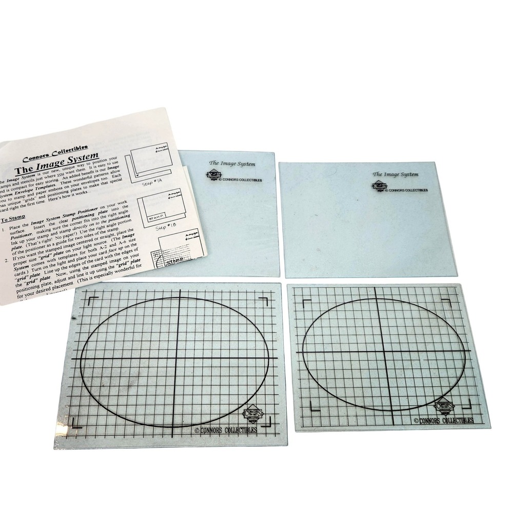 Vintage‎ Connors Collectibles Image System Stamp Positioner Grid Plate Set